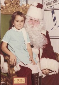 Kind of reminds me of the mall Santa on A Christmas Story who told Ralphie, "You'll shoot your eye out, kid. Ho, ho, ho" before pushing him down the chute. Still, this guy must hate his job.