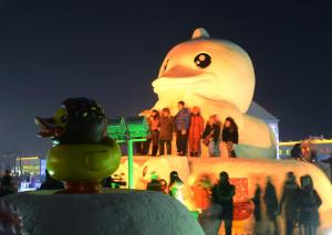 While we didn't have the snow sculpture edition in Pittsburgh, we had the rubber duck for the summer. It attracted a million visitors to the city.