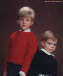 I'm sure the younger one is less than a year old but she seems to have murder on the mind. I'm not sure about the older boy though.