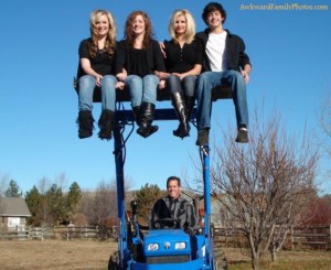 Yet, I sure hope the "lift" part was in the figurative sense. Still, how did this guy ever get a hold of such machinery?