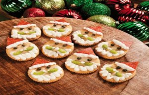 Now I'm sure these are from Ritz crackers that contain cream cheese from a tube, celery, black olive bits, and pepperoni. Still, they are quite cute if you know what I mean.