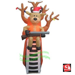 Since December is deer hunting season, it's hard to tell whether this one is hunting for his own kind, trying to protect himself, or both. Either way, there's something very wrong with this.