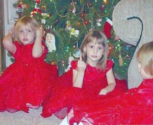 Some girls just want to rub it in on Santa. Man, this girl must not like the new cleaning trolley Santa sent her this year. Then again, would anyone?