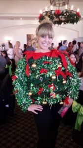 Now this woman seems like she didn't have much choice to wear this sweater at her Christmas Party. Mainly because she's actually a waitress at the country club.
