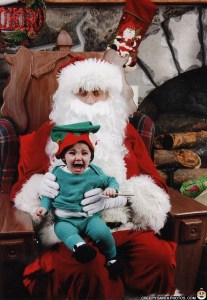 Let's just hope that if this is a good kid because I would be terrified if I find out that she's a horrible little elf. Still, I could see evil in this Santa's eyes.