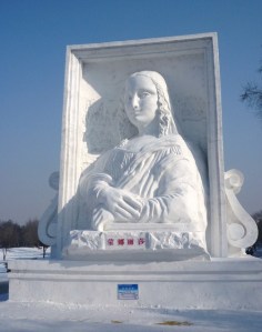 Now could anyone say that this is a masterpiece? All I know is that Leonardo probably couldn't make a Mona Lisa out of snow back in Florence.