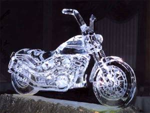 Of course, I don't know whether ice sculptures go well with motorcycle fans. Then again, they'd probably approve of this.