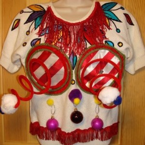 If Madonna had an ugly Christmas sweater for a party, it would certainly look like this.