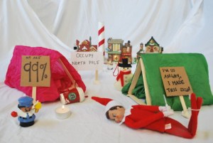 Looks like Crumpet was just arrested for taking part in his Occupy, North Pole demonstrations. Guess Santa isn't very nice after all.