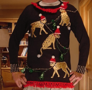 Okay, what do leopards have to do with Christmas? They're from India and Africa for God's sake! Seriously, why?