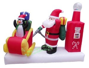 Wait a minute doesn't reindeer transport prevent the need for Santa to stop at a gas station? Also, even if the sleigh were powered, wouldn't run on some kind of alternative fuel source like magic?