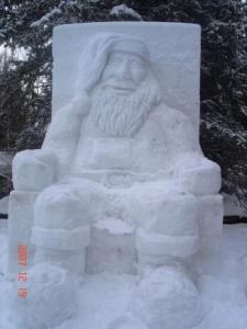 Even in the enchanting world of snow sculpture could you have a Santa Claus that can also haunt your dreams.