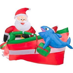 Now this absolutely makes no sense to me. I mean Santa was about to catch that fish wit intent to have it for dinner. But both seem quite cheerful for some reason.