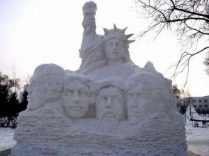 Of course, I did a post on sand sculptures including both these monuments. So including them with the snow sculptures is basically a no brainer.