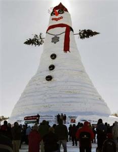 By "Olympia Snowe" I mean this snowman which is said to be the largest in the world. However, I can't help but think that there's something "phallic" about it though.