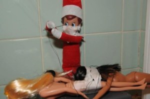 Unfortunately, he seems to have created some Barbie centipede which is pretty terrifying if you know what I mean. I wonder if these shelf elves have to undergo any background checks. They should.
