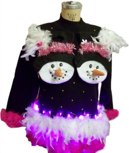 I don't know about you but this flashy Christmas sweater seems so wrong on so many levels. Seriously, why?