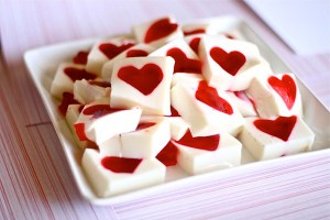 Of course, these are just jello squares with hearts in them. Yet, don't ask me how someone can pull that off because I don't really have jello that much anymore.