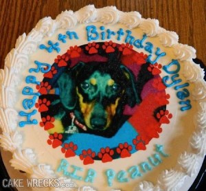 The parents probably thought their plan was a success since their son Dylan still hadn't learned to read. But still, if Peanut had died when Dylan turned 5, then he probably would've ran out of the room crying. Nevertheless, is there any birthday cake for a 4-year-old more depressing than this?