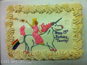 Of course, we all know that horses shit a lot, do we? Still, unlike the boob cake, this is certainly appropriate for a 13 year old girl. Disgusting, but appropriate.