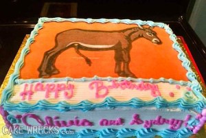 Let's just say, you probably don't want to invite this cake decorator to play Pin the Tail on the Donkey. I mean even if he or she doesn't have blind fold, they still don't have any idea where a donkey's tail should be.