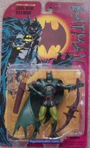 From io9: "If modern Batman refuses to use firearms, shouldn't medieval Batman refuse to resort to archery? Just saying." Yeah, I guess this person has a point. Nevertheless, he does have a big ass longbow. Still, wonder why they don't have Batman as a medieval knight.