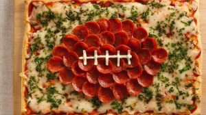 Now I know that footballs are brown but I'm sure pepperoni will do. Also, despite that pepperoni contains lots of salt, this pizza is probably better for you than a lot of things.