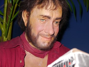 This is supposed to be him from Castaway. Looks more like a young Russell Crowe after a drunken bar fight. Seriously, how in the hell can it be Tom Hanks?