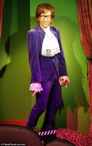 Looks as if he's a pervy guy on some kind of 1960s hallucinogenic drugs. Surely not groovy in the least, baby.