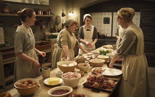 Kitchen: At Downton Abbey, this is where the food is prepared and  a lot of the downstairs drama takes place, other than in the Servant's Hall, naturally