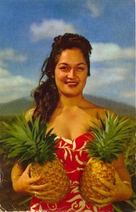 Talk about low hanging fruit hanging not far from the tree. Still, this is just bound to give Freud a field day. I mean why did this woman put the pineapples so close to her boobs? Really?