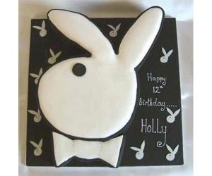 Jesus Christ! This is for a 12-year-old girl, which is just wrong. Seriously, now I have nothing against Holly having a bunny cake for her birthday. But a Playboy Bunny cake, well, that's just inappropriate on many levels.