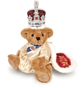 Yes, this is a Teddy Bear of the Queen of Great Britain in her royal regalia. And yeas, the crown does seem to be bigger than her head. Still, she's still so cute as a bear if you look at it.