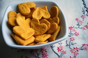 Now these might be more appropriate for Super Bowl Sunday than Valentine's Day. In fact, they might be more appropriate for Saint Patrick's Day since they're made from potato.