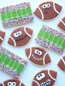 I don't know about you but I really like these expressions on these football. I also love the use of sprinkles for the crowds on the football stadium ones, too.