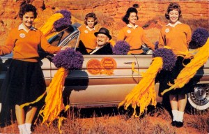 Of course, what's worse is that this high school is called Medicine Lodge and it's located in Kansas. Must have a Native American mascot, too, and a real stereotypical one at that. Great (sarcasm). Still, love those comet pom poms.