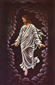 Okay, this is part of a display in a religious tourist trap called Bibleland. So it's not a velvet painting. Still, did this artist get the idea of how this work seems more appropriate at some sleazy nightclub? Seriously, why did that person think a black background was a good idea?