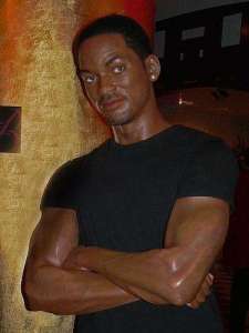 Okay, this waxwork looks less like a big box office star, the Fresh Prince of Bel Air, and happily married man and father of 3. And more like the kind of guy who's either a bouncer at some crime syndicate owned bar or the kind of man a lot of white people wouldn't entrust with their car keys or wallets. 
