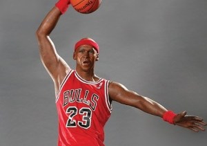 How in the hell does this look like Michael Jordan? Seriously, he looked about the same in 1990s as he does now, facial wise. That, my friend, is a basketball playing zombie who just has the same complexion.