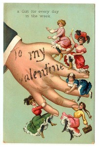 Now if I received a card like this from my boyfriend, I'd be furious and move on to the next guy. Seriously, this guy goes with blondes on Monday and Friday, a showgirl on Tuesday, a maid on Wednesday, and a schoolgirl on Thursday. Dump this man who sent this to you.  