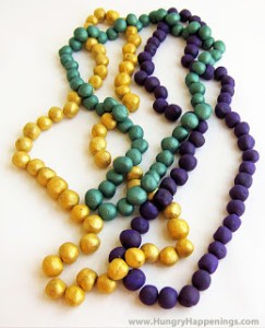 Come to think of it, truffle chocolate beads must be more expensive than regular plastic Mardi Gras beads you can find at any dollar store in your area. Yet, these seem to resemble beads from some higher end store.