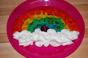 Of course, the whipped cream on the waffles doubles for clouds.  Yet, I'm sure your kids will love this.