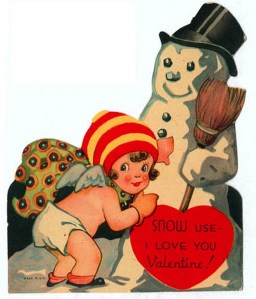 What I don't get about this is why this little cherub has a winter hat and scarf and not much else, but a diaper. Seriously, if your hat and neck feel cold, so does the rest of you.