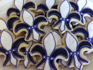 Unlike the other treats, they're composed with black, white, and possibly blue. Also, they are quite nice to eat. Hope they weren't made by Saints fans. Probably were.