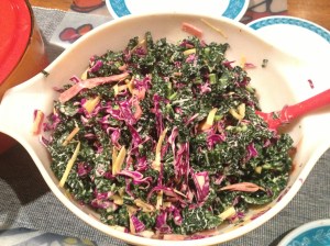 Now this contains carrots, kale, and red cabbage. Yet, the carrots may be heirloom and only available at Whole Foods. Still, yellow peppers may do fine.