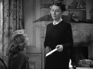 Mrs. Danvers: "     [to the 2nd Mrs. de Winter] Why don't you go? Why don't you leave Manderley? He doesn't need you. He's got his memories. He doesn't love you. He wants to be alone again with her. You've nothing to stay for. You've nothing to live for really, have you? Look down there. It's easy, isn't it? Why don't you? Why don't you? Go on. Go on. Don't be afraid!" Sure Dame Judith Anderson may not have looks of a leading lady, yet she was in a lot of highly acclaimed films that have become classics. By the way, for those watching The Ten Comandments, this Holy Saturday, she's the servant of the Princess who found baby Moses in the bull rushes.