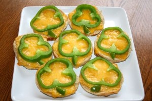You have to like how they use these green peppers as shamrocks and how they got cheese to resemble gold.