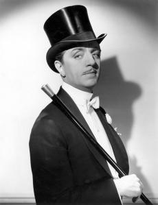 William Powell may not have been a handsome leading man, but his voice and fashion sense made him perfect in movies like My Man Godfrey and The Thin Man series. Was married and divorced to Carole Lombard, engaged to Jean Harlow, and starred with Myrna Loy in 14 films (though they never dated in real life).
