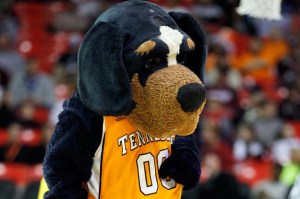 To be fair, Tennessee actually has a live mascot called Smokey IX of the same dog breed. However, this mascot seems less likely to rip your arm off than inspiring people to hug him.