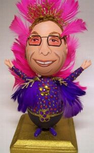 Now this is a perfect Easter egg of Elton John, costume and all with all those feathers like in his heyday during the 1970s. Of course, that will have to come to an egg.